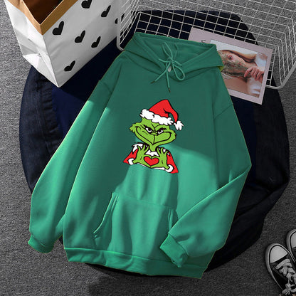 Women's Comfortable Hoodie with Grinch Motif