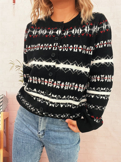 Women's Cozy Cardigan with Unique Christmas Design R&B