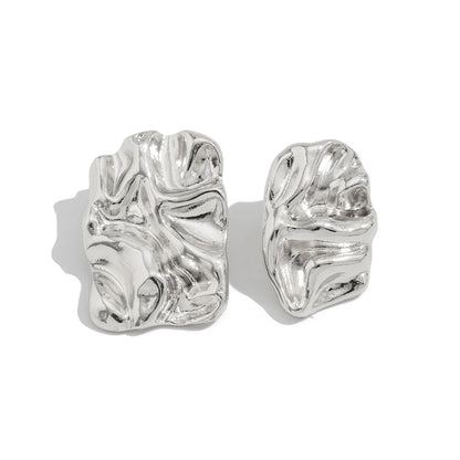 Aliyanna Asymmetric Pleated Earrings