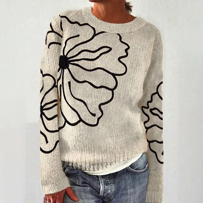 Women's Cozy Sweater with Festive Motif