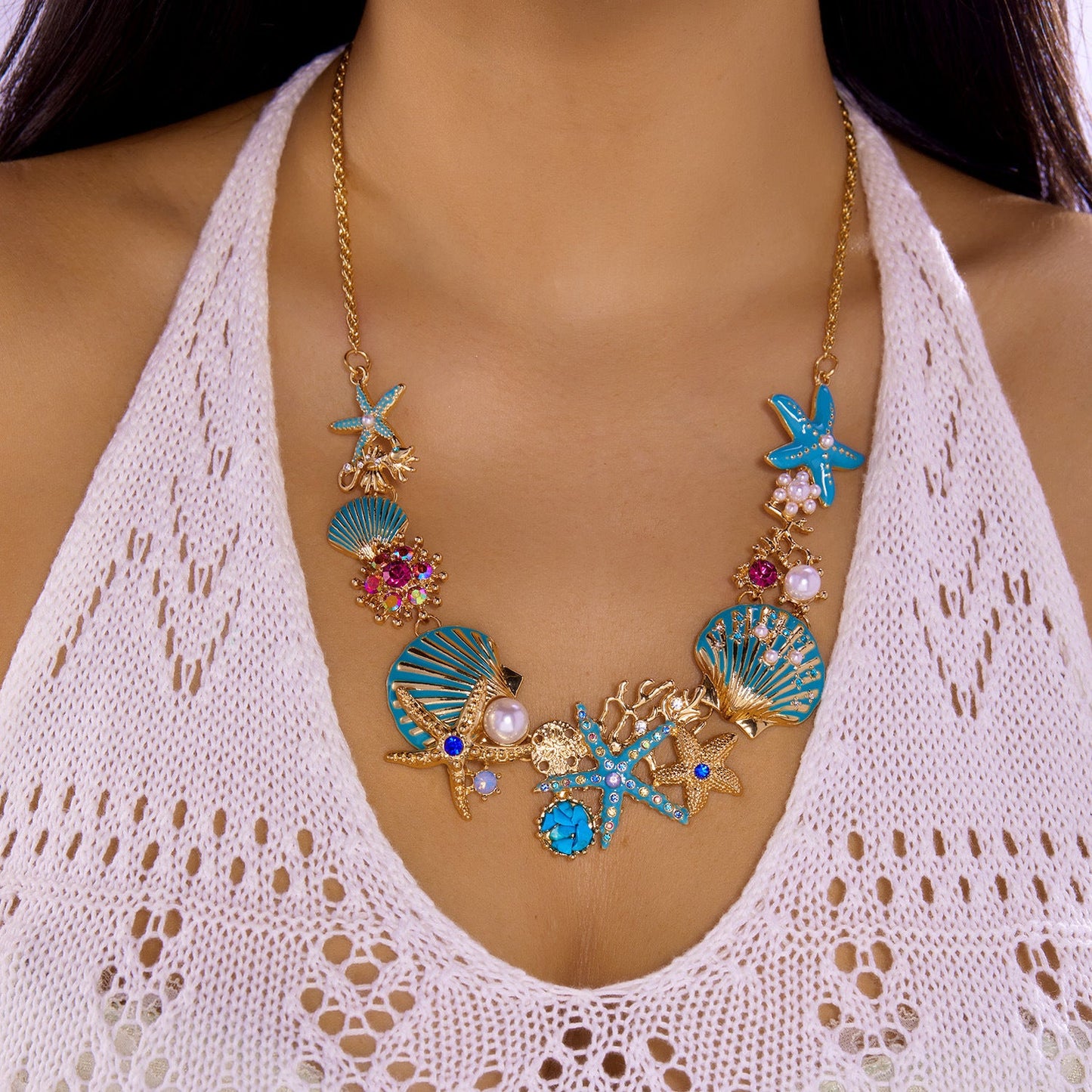 Mabel Coral Shell Pearl Set