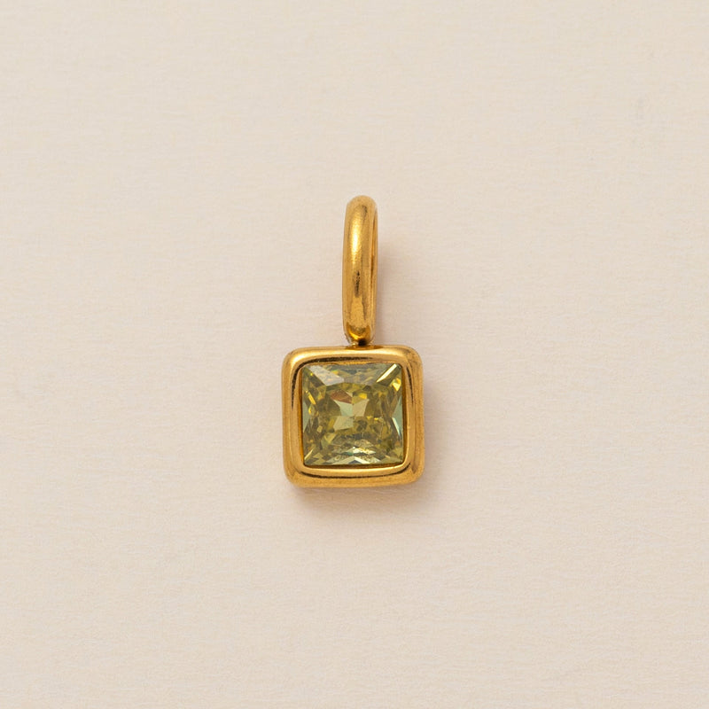 Lotus Birthstone Cube Necklace