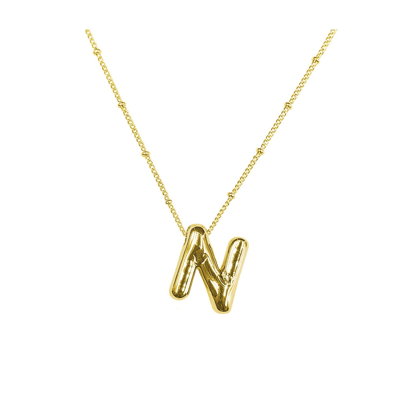 Aiyanah Glossy Bubble Letter Necklace