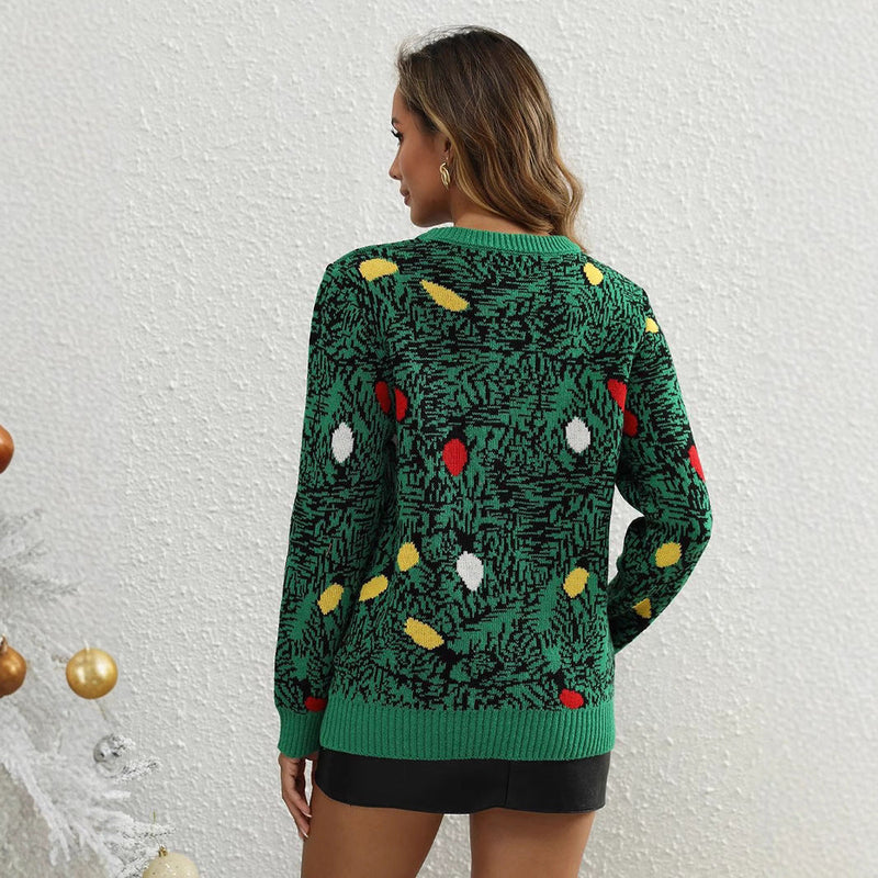 Women's Coated Sweater with Festive Motif R&B