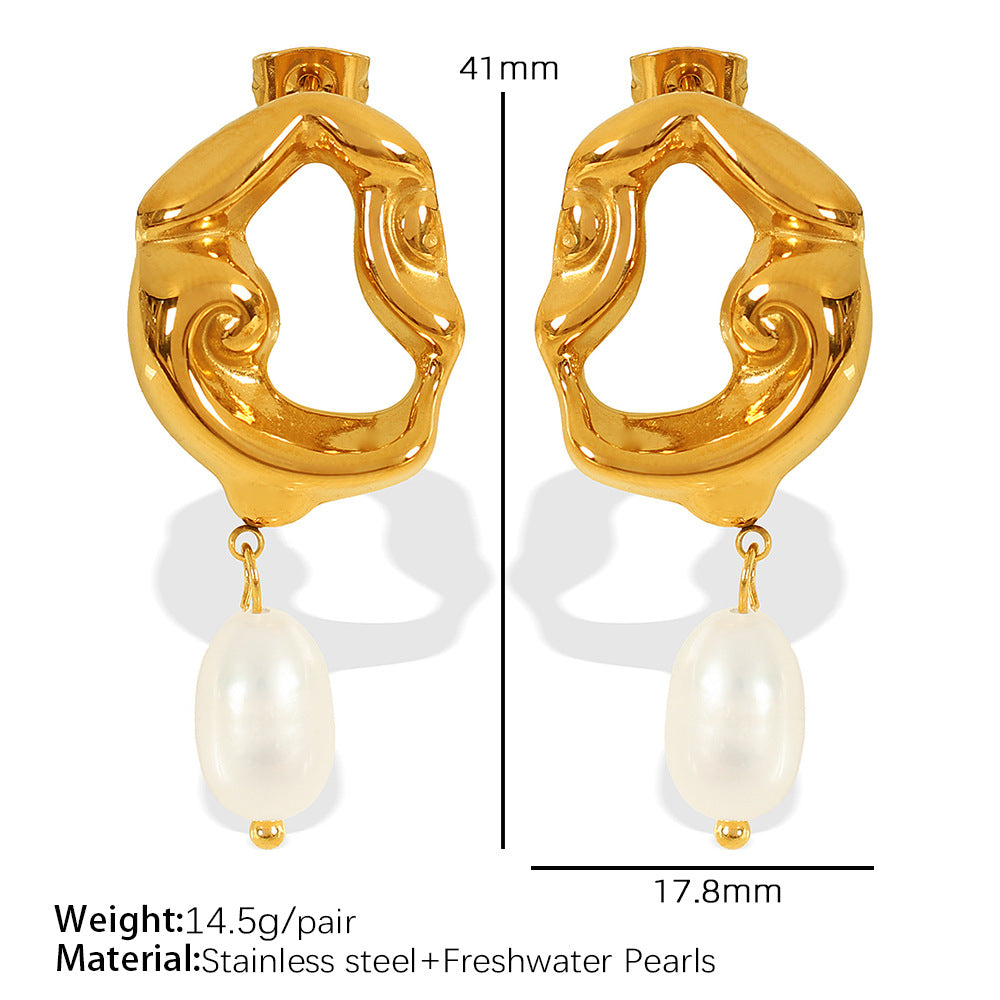 Emmarie Gold Pearl Drop Earrings