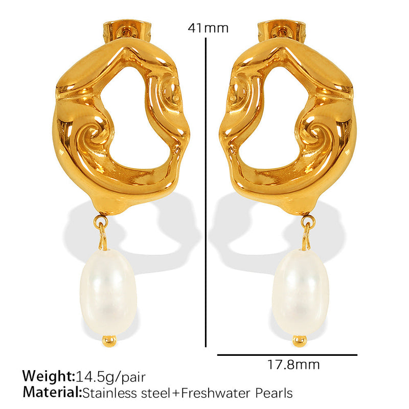 Emmarie Gold Pearl Drop Earrings