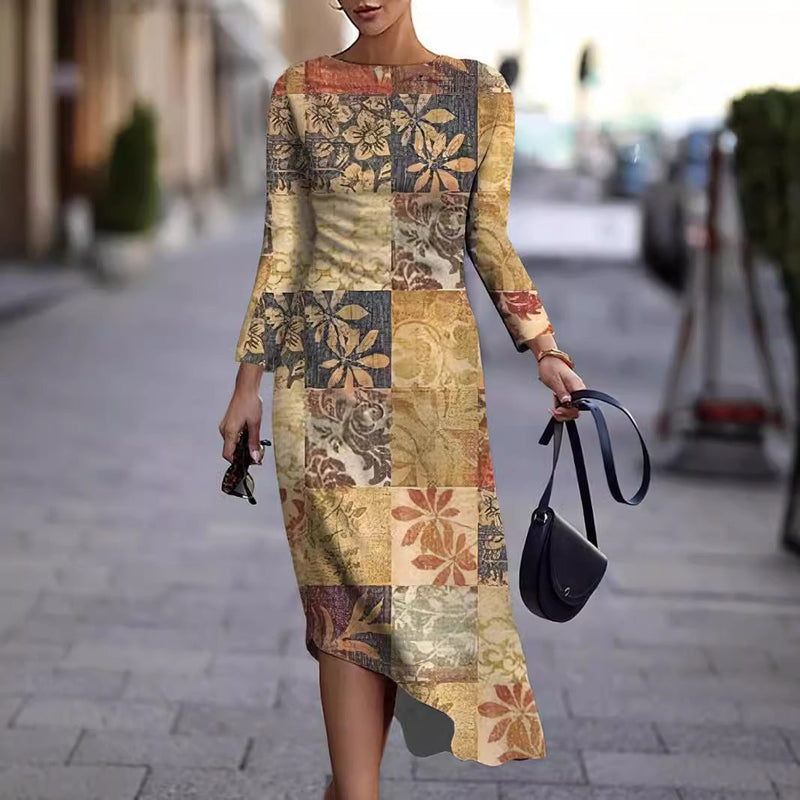 Simple Style Christmas Print Dress