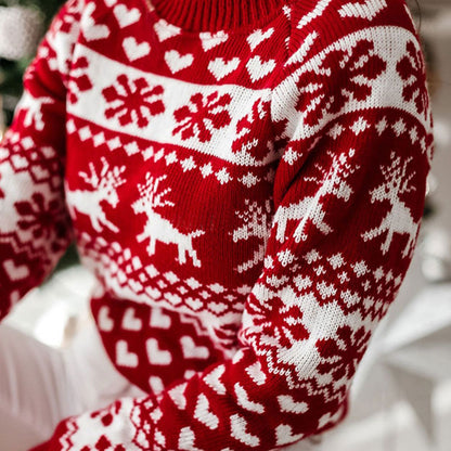 Women's Cozy Christmas Sweater with Traditional Pattern