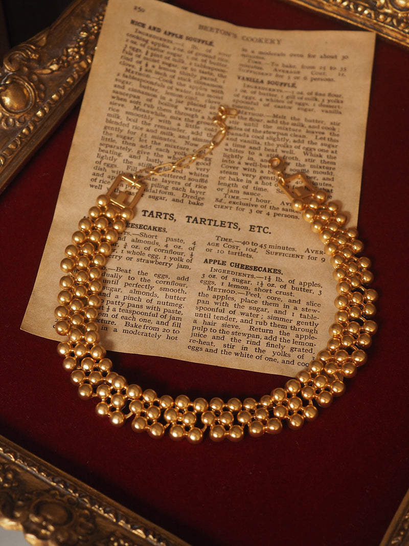 Tayah Golden Beaded Choker Necklace