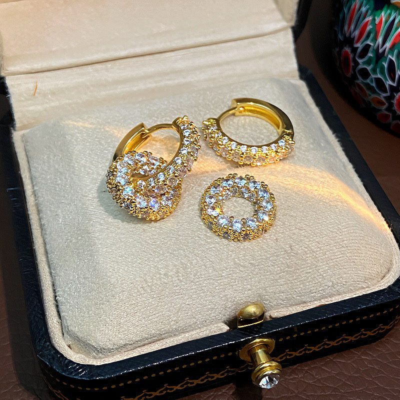 Selin Zircon Huggie Hoop Earrings