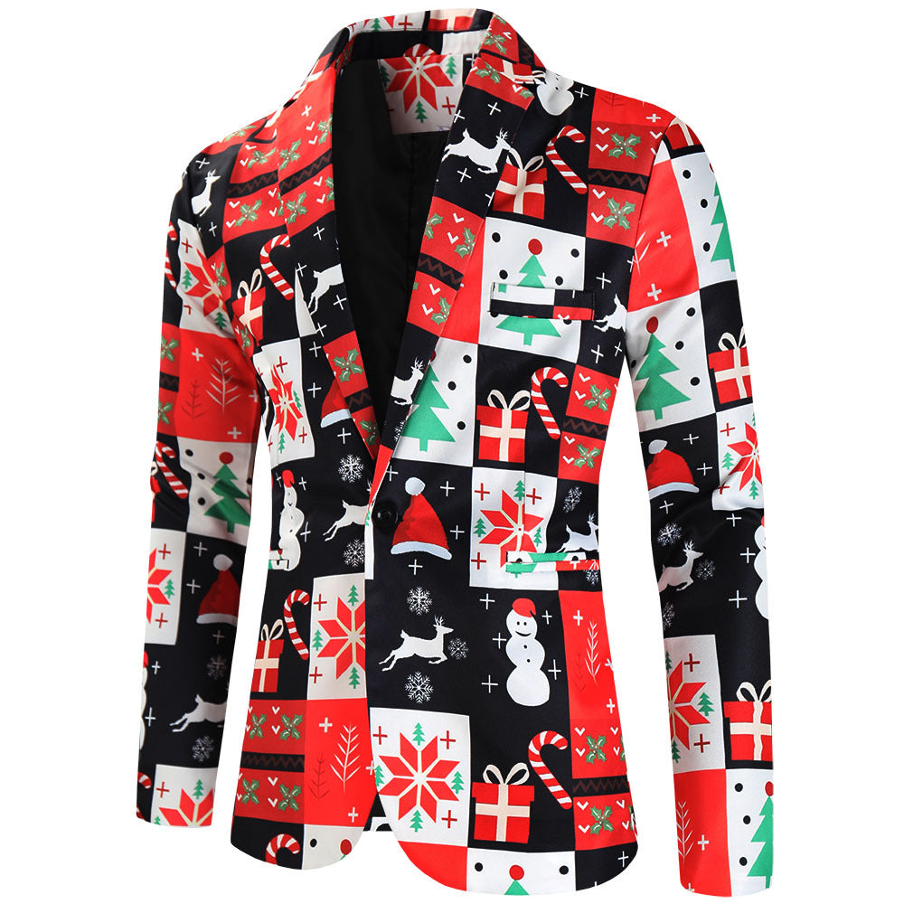 Women's Festive Suit Set with Christmas Pattern
