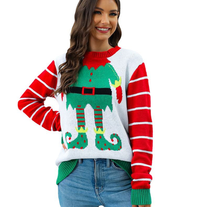 Women's Festive Knit Sweater with Christmas Motif