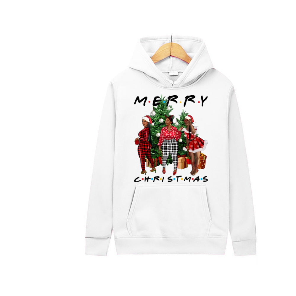 Women's Christmas Hoodie and Sweatpants Set with Festive Graphic Design