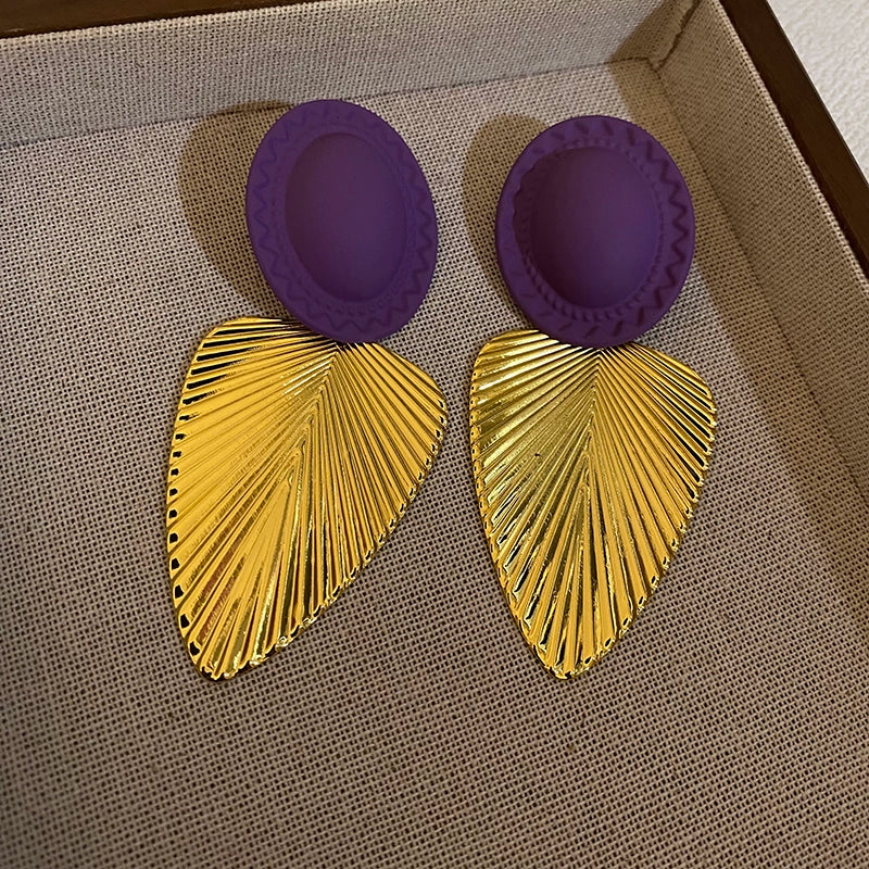 Auri Gilded Leaf Drop Earrings