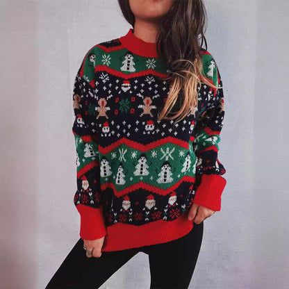Women's Christmas Sweater with Festive Design and Textured Knit R&B