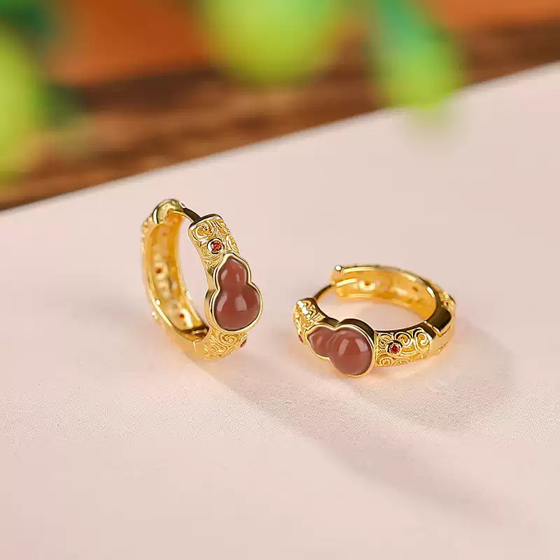 Gia Carnelian Hoop Earrings