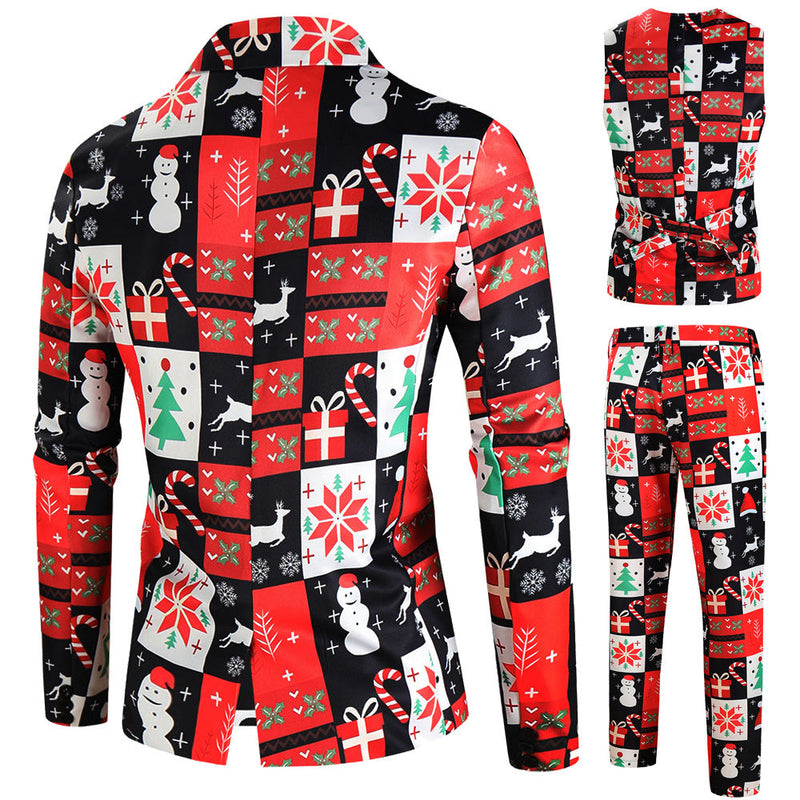 Women's Festive Suit Set with Christmas Pattern