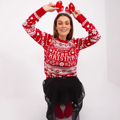 Women's Christmas Sweater with Festive Motif and Cozy Knit R&B