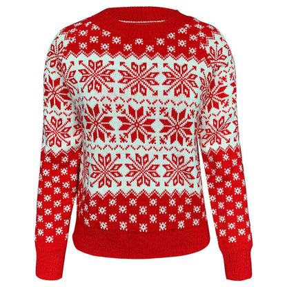 Women's Winter Sweater with Festive Snowflake Pattern R&B