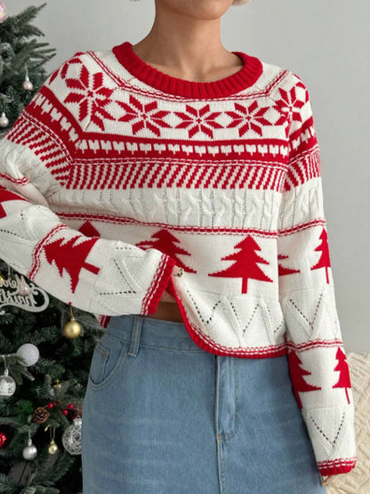 Women's Cozy Winter Sweater with Playful Christmas Design