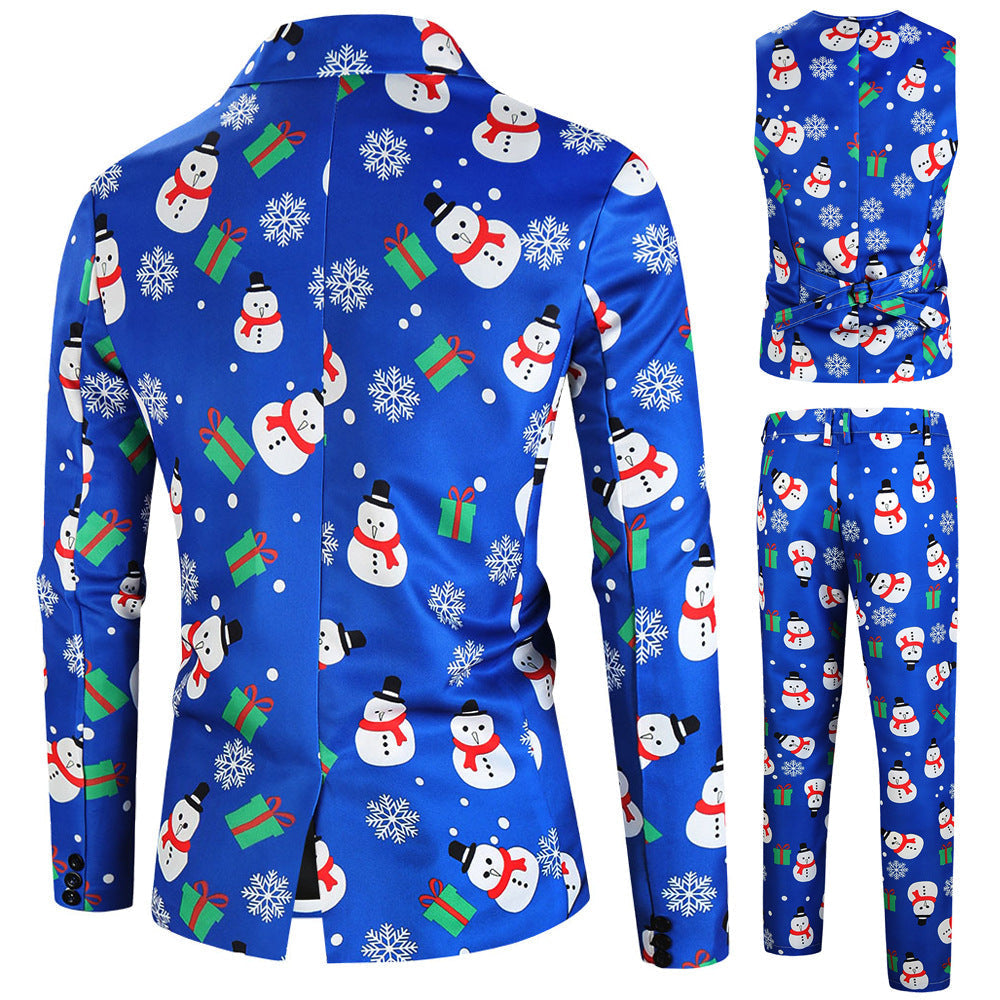Women's Festive Suit Set with Luxurious Christmas Pattern