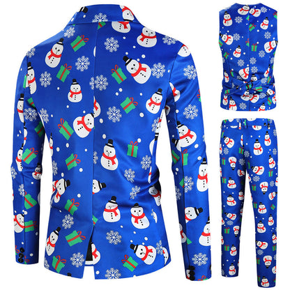 Women's Festive Suit Set with Luxurious Christmas Pattern