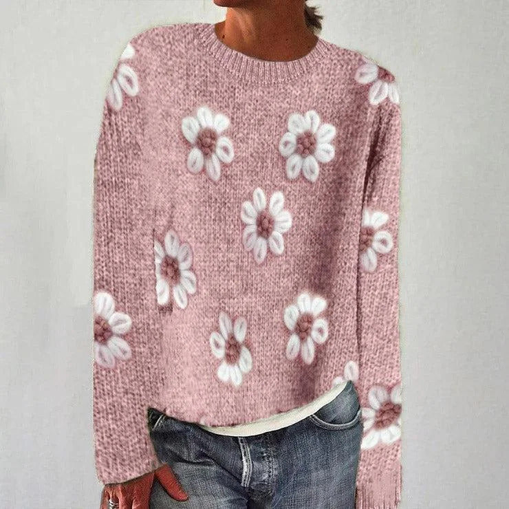 Women's Cozy Sweater with Festive Motif