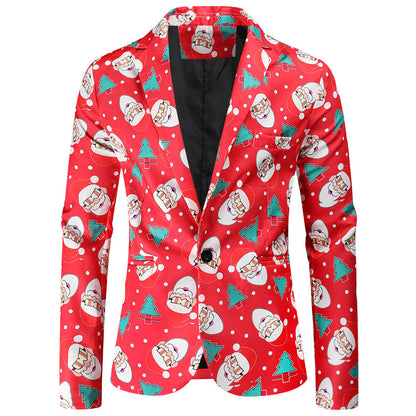 Men's Festive Blazer with Cheerful Christmas Design R&B