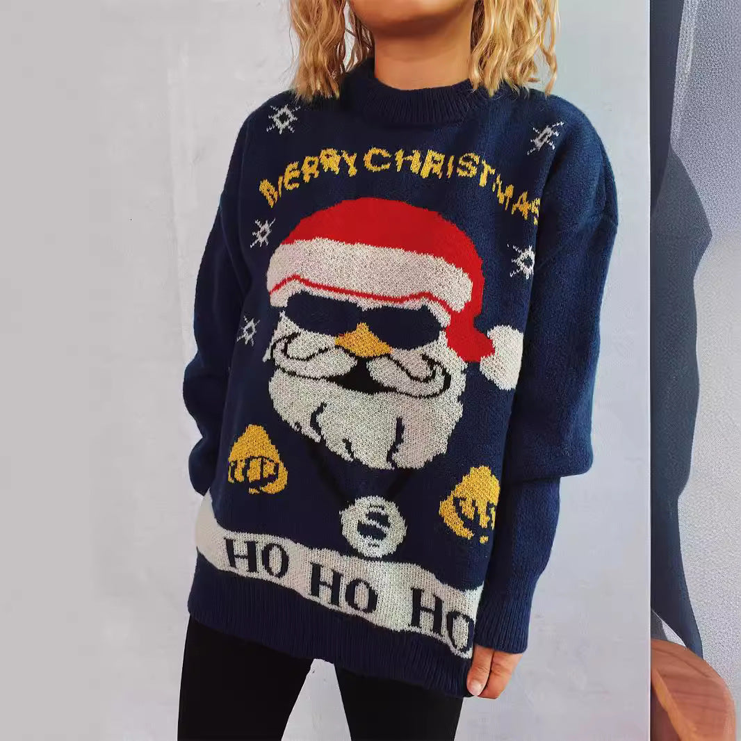 Women's Christmas Sweater with Festive Motif and Oversized Cut R&B