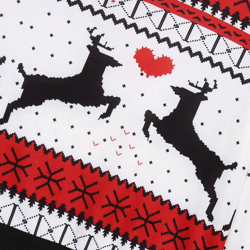 Women's Christmas Sweater with Festive Reindeer Motif and Heartfelt Design R&B