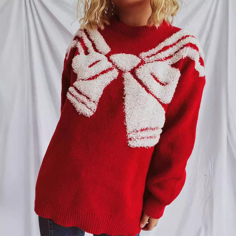 Women's Knit Sweater with Festive Design and Soft Material R&B