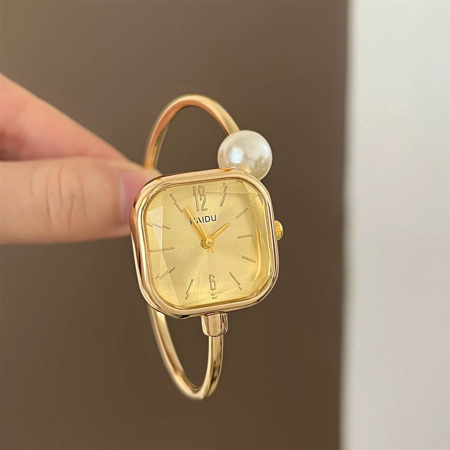 Square Pearl Bracelet Watch