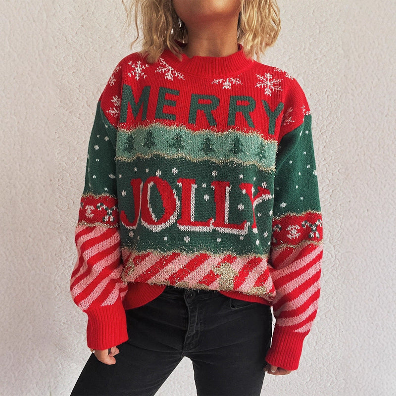 Women's Christmas Sweater with Distinctive Motif and Cozy Cut R&B