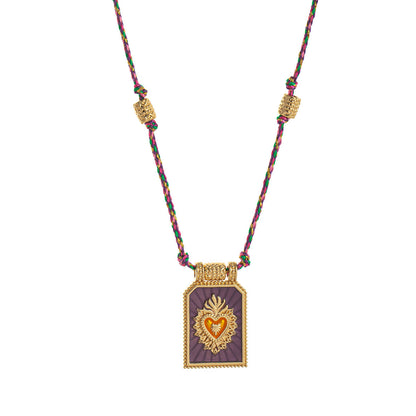 Color Cord Pendant Necklace