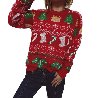 Women's Christmas Sweater with Festive Christmas Design