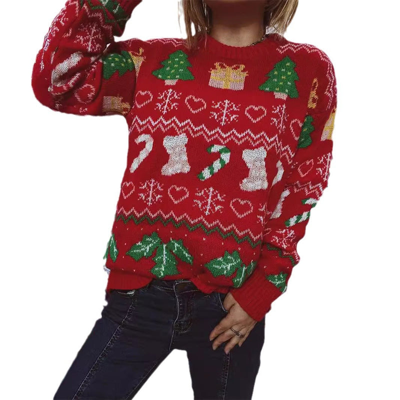 Women's Christmas Sweater with Festive Christmas Design