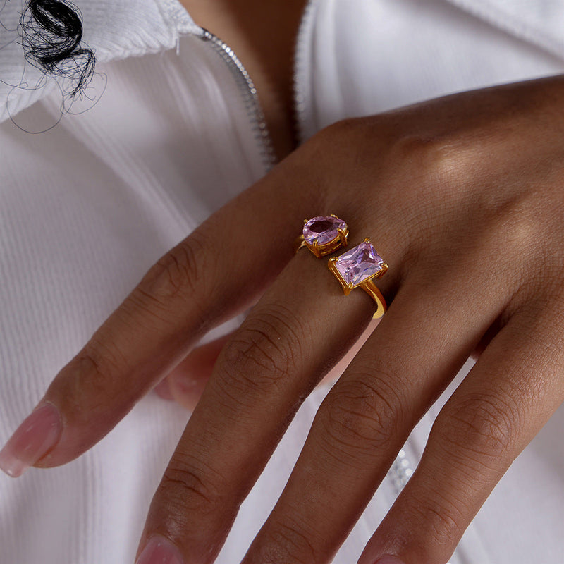 Julieann Geometric Crystal Ring