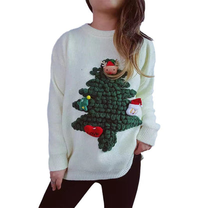 Women's Christmas Sweater with Festive 3D Motif and Soft Knit
