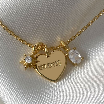 Mom Heart Pendant Necklace