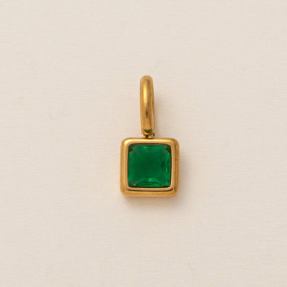 Lotus Birthstone Cube Necklace