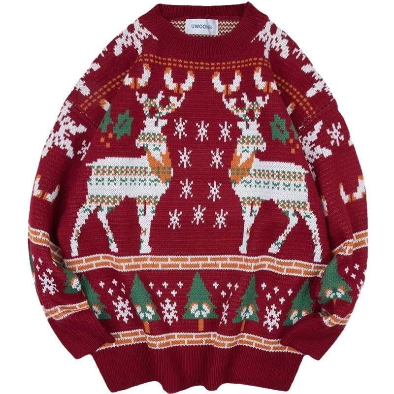 Women's Festive Winter Sweater with Christmas Motifs