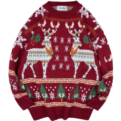 Women's Festive Winter Sweater with Christmas Motifs