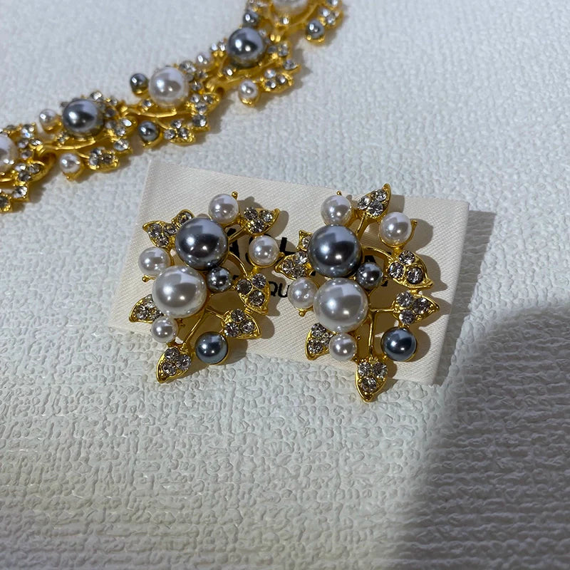 Elora Pearl Leaf Jewelry Set