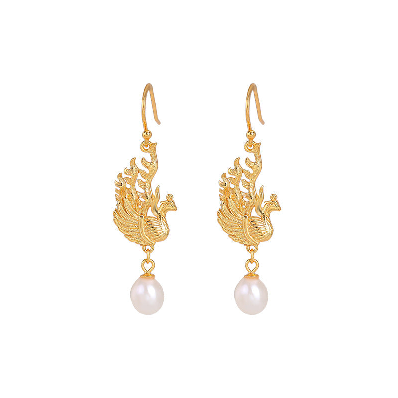 Pearl Phoenix Dangle Earrings