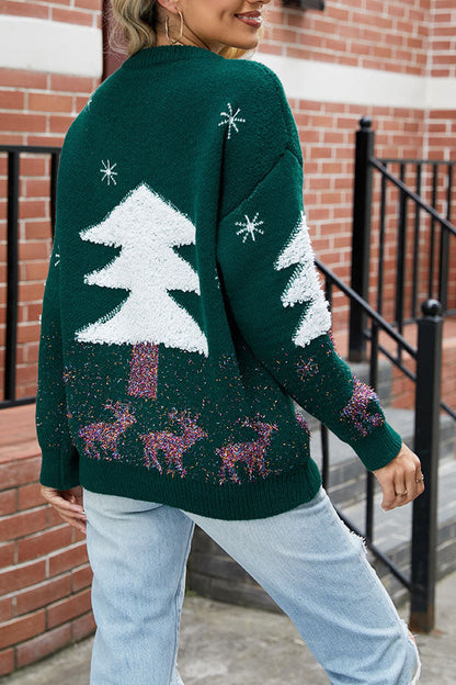 Plush Christmas Tree Sweater Knit Sweater