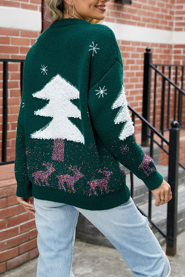 Plush Christmas Tree Sweater Knit Sweater