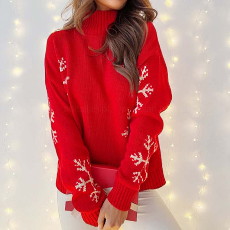 Christmas Knit Sweater with Cheerful Motif