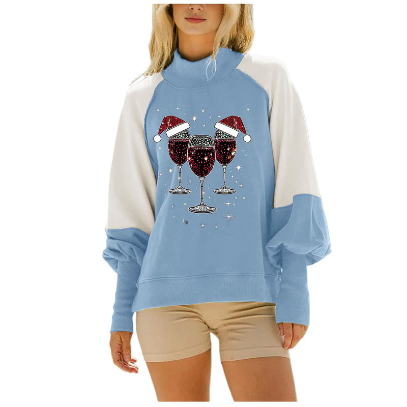 Women's Sweatshirt with Festive Glitter Motif