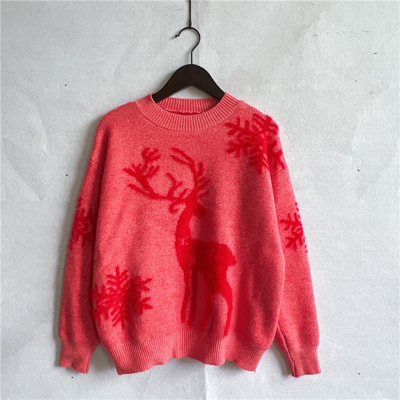 Women's Christmas Sweater with Festive Reindeer Design and High-Quality Knit R&B