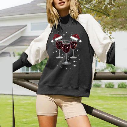 Women's Sweatshirt with Festive Glitter Motif